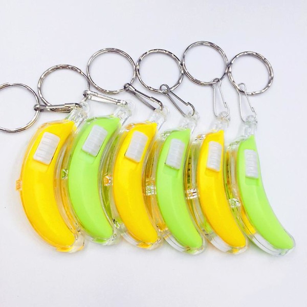 12 st Banana Design Nyckelring Led Lysande Unik Snygg Nyckelhållare Nyckeldekoration Nyckelring för dagligt bruk