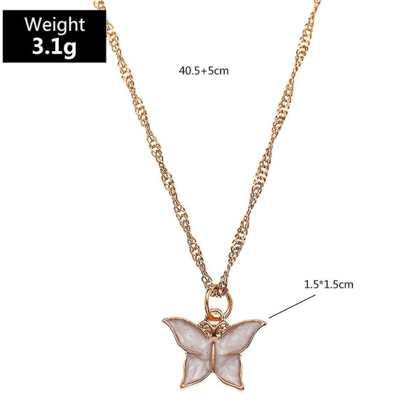 Mode smycken Charm Butterfly hänge hänge ihåligt halsband Elegant Retro
