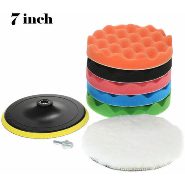 Ny design delar 3"80mm/5"125mm/6"150mm/7"180mm Bilpoleringskuddar Set Set med Sha