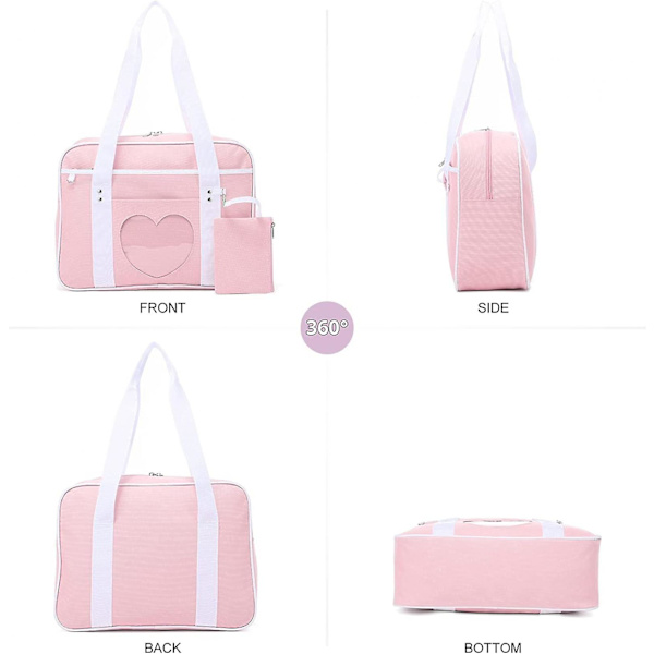 Ita Bag Heart Japansk Skolväska Stor Anime Axelväska Kawaii Handväska För Kvinnor A916-171 Pink 2