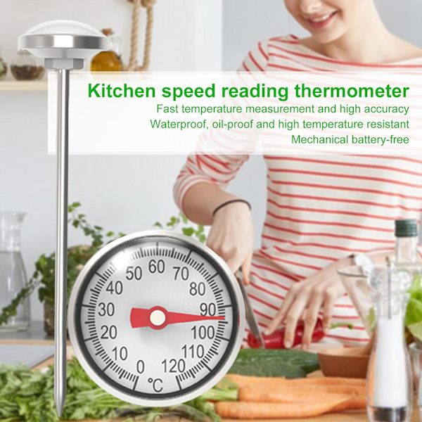 3st Mattermometer Fysisk avkänning Inget batteri krävs Precision rostfritt stål Mjölk Te Kaffe Drycker Kökstermometer Hemmat