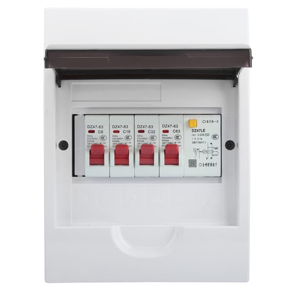3-vejs 63A 30mA RCD 3 MCB 6A 16A 32A Forbrugsenhed 230V 400V Strømforsyning