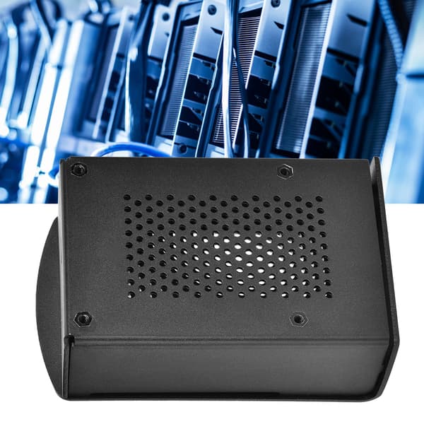 Raspberry Pi 4 Model B Sort Aluminium Kabinet med Køleblæserbeslag