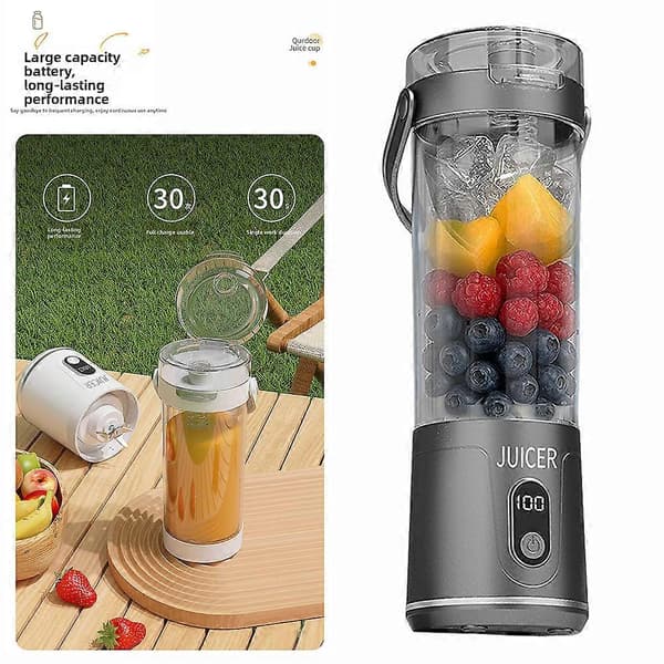 Bærbar blender til shakes med digitalt display – ideel til udendørs brug White