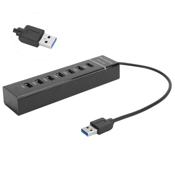 7 Port USB 3.0 Hub Hög Hastighet 5Gbps Blå LED-indikator DC 5V BYLP107