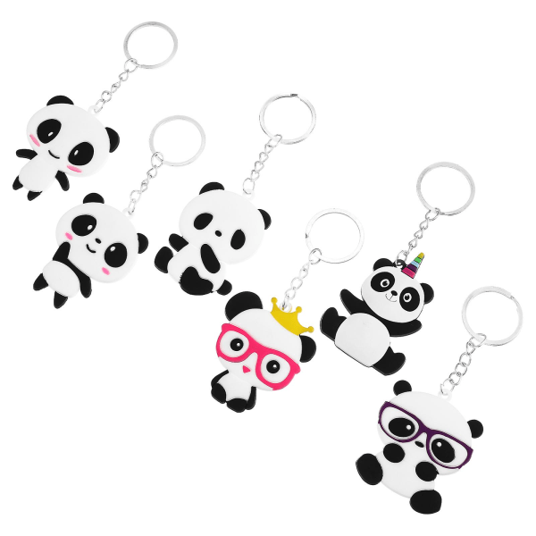 6kpl Sarjakuva Panda Avaimenperät Avaimenperä Juhla suosii riipus lapsille Lelu Ornament Matkamuisto Lahja