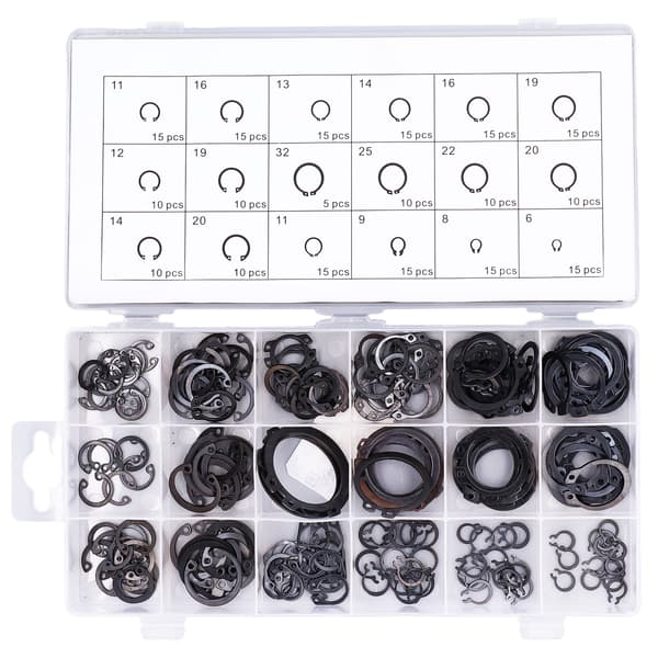 225-delt C-Clip Låsering Snap Ring Festemateriell Maskinvaresett for Bilmaskineri