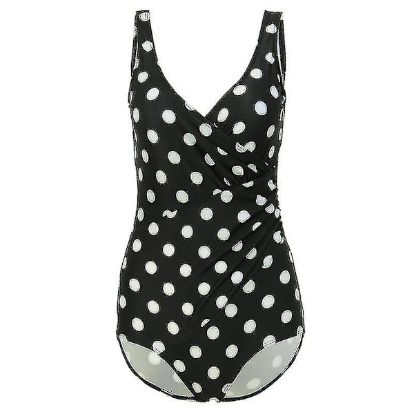 kvinder Polstret Wrap Badedragt Monokini One Piece Badedragt Badetøj Polka Dot Black M