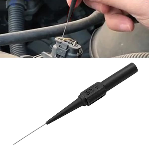 0,7 mm højtemperaturbestandig trådpiercingprobe Multimeter testledning til bilreparation sort