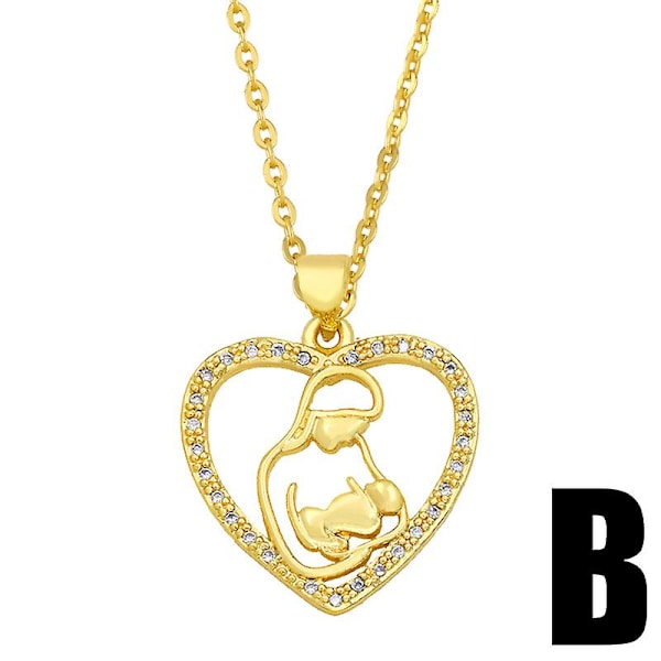 Halsband present till mamma Zircon Heart Stud Modesmycken Ac8402 B