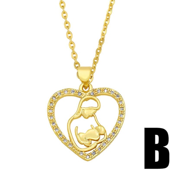 Kaulakoru lahja äidille Zircon Heart Stud muotikorut Ac8402 B