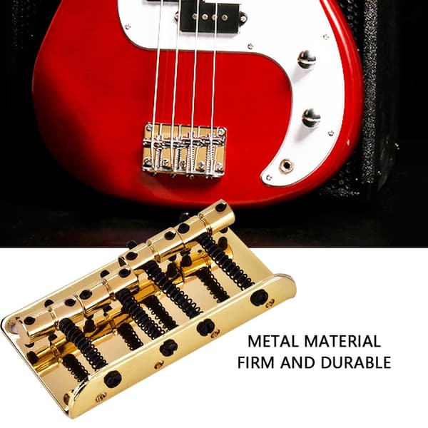 Gyllene 4-strängad elbasgitarr metallstall