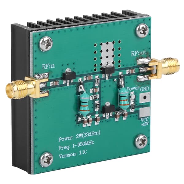 RF Bredbåndsforstærkermodul SMA Hun-stik 1-930MHz 2.0W Elektrisk Tilbehør