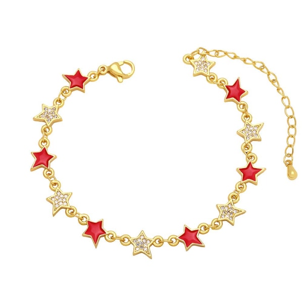 Armbånd Vintage Zircon Star Fashion smykker Ac9157 Red