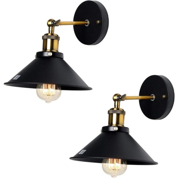 220 mm Svart 220 mm Täckning 2 delar Retro Vägglampa Liten amerikansk industriell stil Inomhus sängtrappa Gångvägg Scon