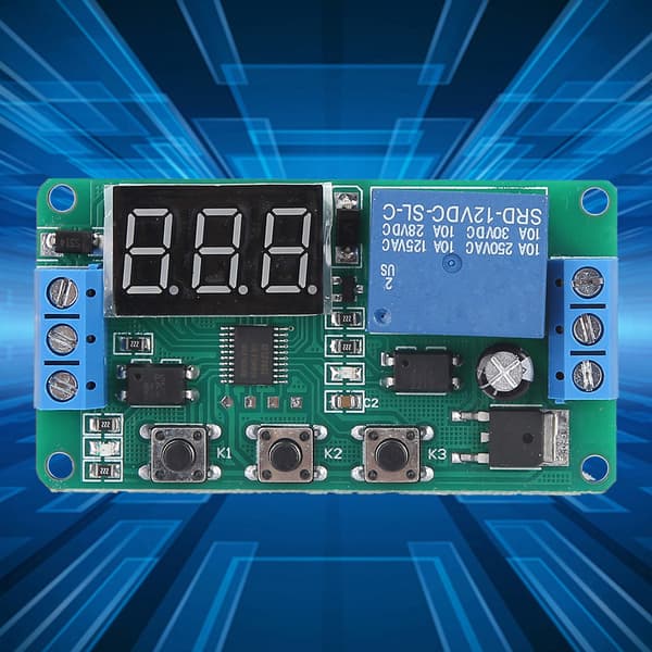 Enkanals Timerkontrollbryter Relémodul Trigger Syklus Justerbart Timerrelé 12V DC