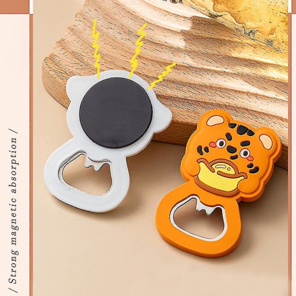 Tecknad ölflasköppnare Pvc Multi-purpose Magnetic Kylskåp