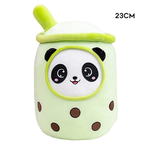 Bubble Tea Panda Plyschdocka Mjuk fylld tecknad leksak Green 23cm