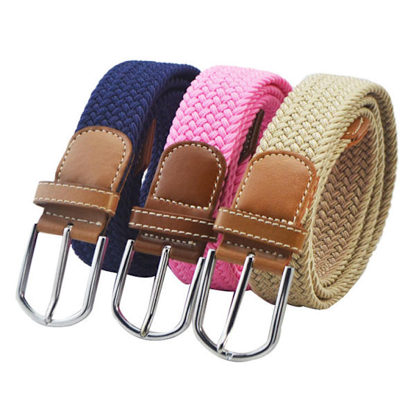 Herrbälte 1 del, flätat elastiskt vävt bälte i presentförpackning Casual Golfbyxor Jeansbälten - 39,4", röd