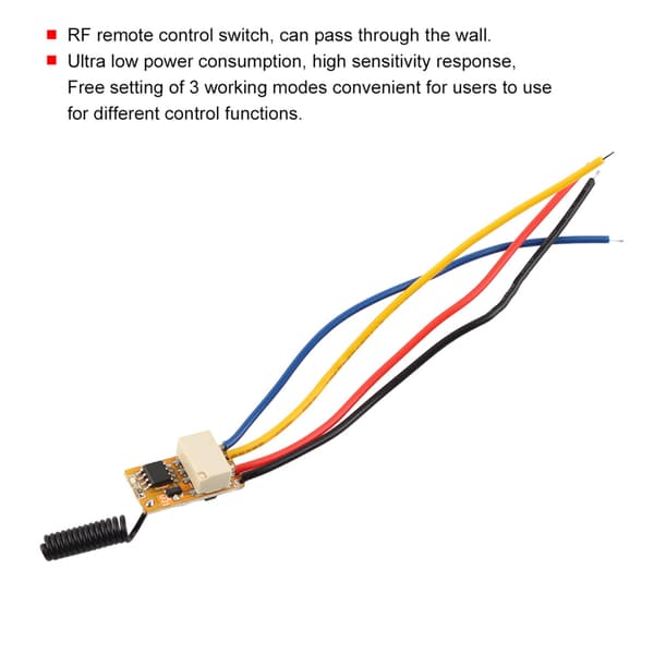 3.7V 4.5V 5V 6V Mikro Mottaker Sender Modul Lavt Strømforbruk Relé