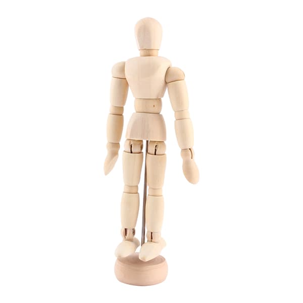 Konstklass Träfigur Manlig Docka Skyltdocka Rörlig Modell Display Hantverk 4,5 Tum