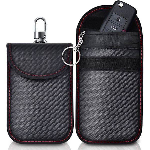 2 Set Mini Bärbar Anti-RFID case, Anti-RFID bilnyckelfodral, RFID-blockerande nyckellös case, Anti-Hack Bil Fjärrstyrd Stöldskydd -