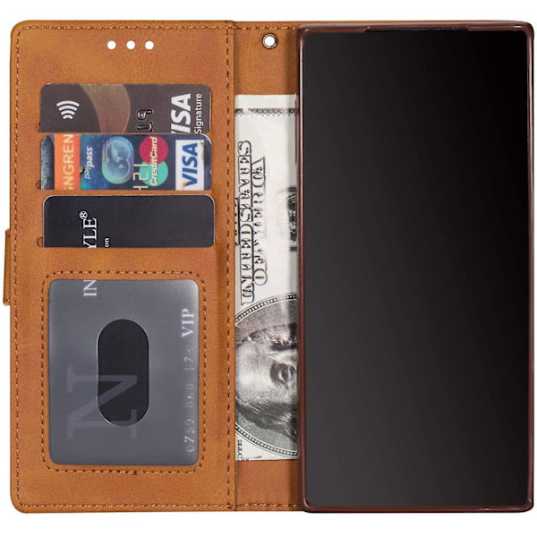 Samsung Galaxy A51 Wallet phone case ruskea