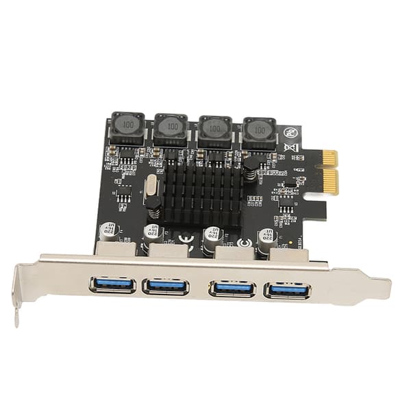 PCIe til USB 3.0 udvidelseskort 4 porte 5 Gbps højhastigheds selvforsynende hub til Windows Linux