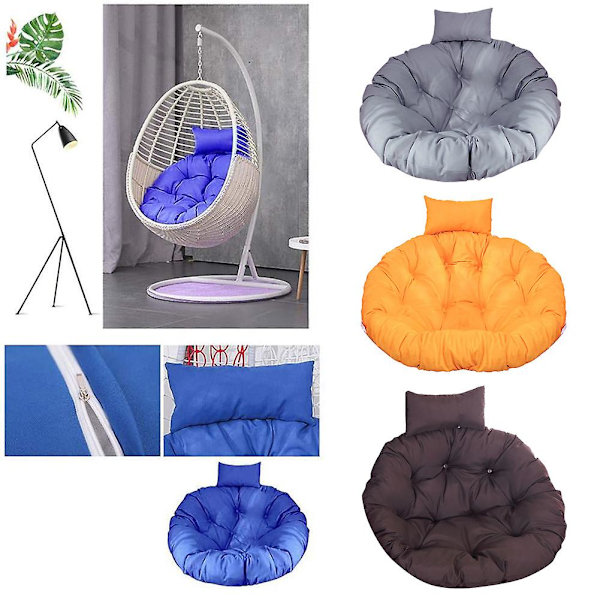 Aftagelig og vaskbar tyk hængende stolehynde Gray Cushion Round Diameter 105CM
