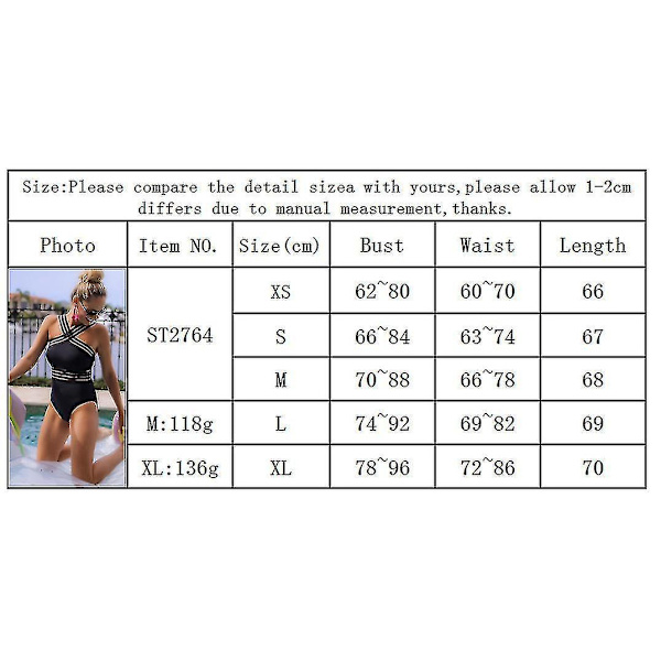 Badkläder i ett stycke för damer Crossover-baddräkter fram ihåliga baddräkter XL