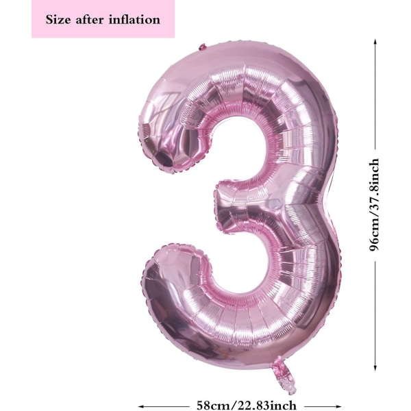 rosa nummerballong, 3