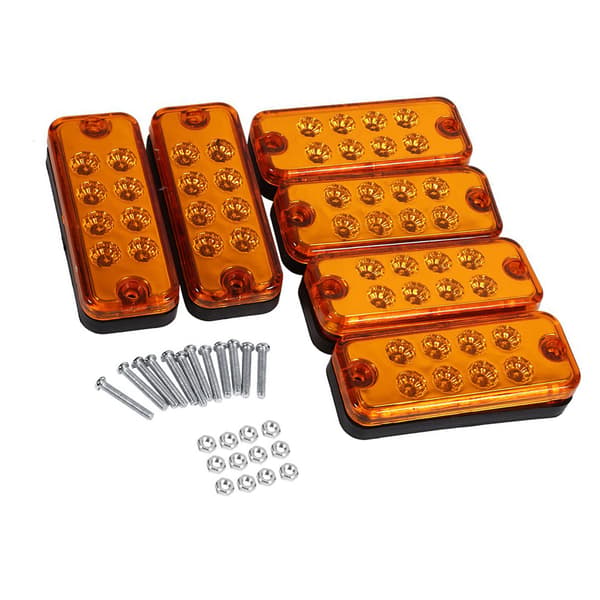 6 LED Sidomarkeringsljus Gula Lastbilssläp Indikatorlampor