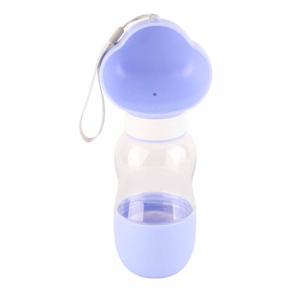 Bærbar Transparent Drikkeflaske til Kæledyr med Foderfunktion 350ml 200ml Sky Lilla Hundevandsdispenser