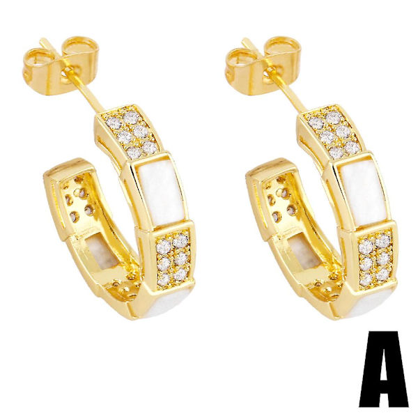 Örhängen Vintage Zircon Metallic Element Modesmycken Ac8875 A