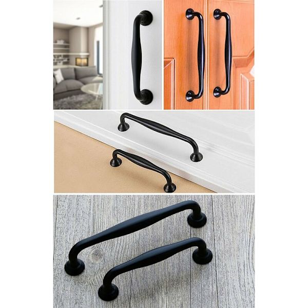 20 kpl American Simple Drawer European Matte Black Handle (Pipe Model-96MM Hole Pitch) sopii kotikäyttöön