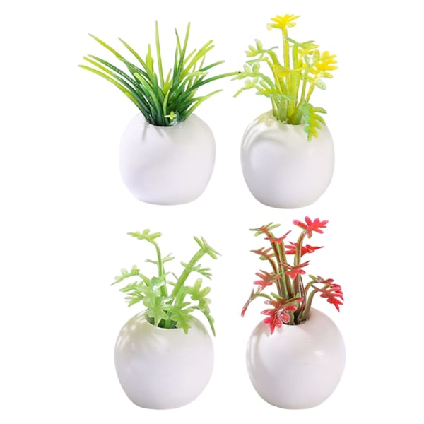 3 x 4 kpl Miniatyyrimalli Hajuton Realistinen Särkymätön Lujuus Miniatyyri kasvien nukkekodin tarvikkeet lapsille