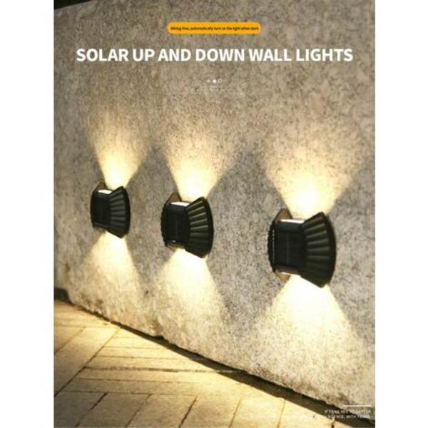 Utomhus Solar Lanterns Lamp, Liten 2LED Shell Vägglampa