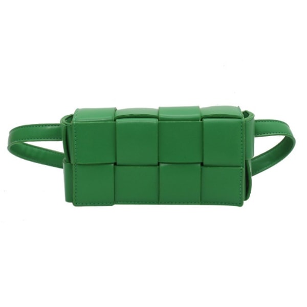 Vävd Crossbody axelväska Sommar midjeväska Mångsidig mini liten fyrkantig väska (grön)