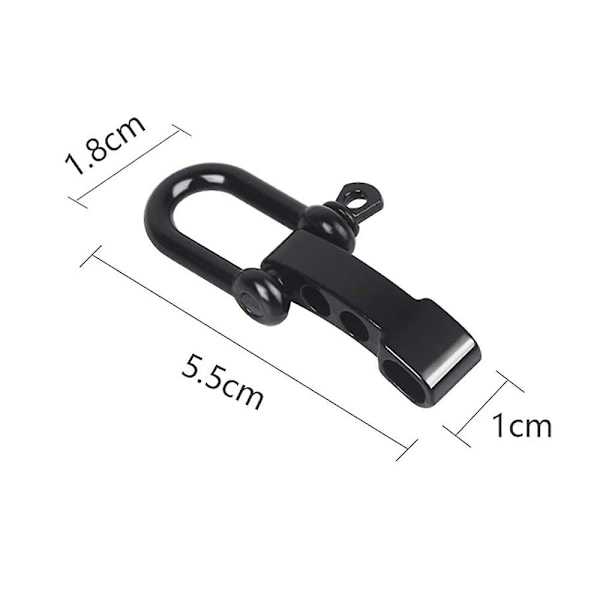 Piao 3 stycken U-format spänne utomhusparaplyrep Armband Tillbehör Justeringsspänne U-format stålspänne Gun Black Suit