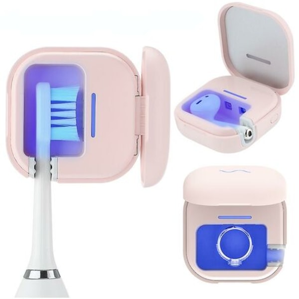 Pink Travel kannettava UV-hammasharjan desinfiointilaatikko