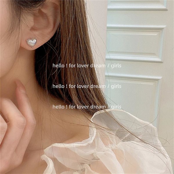 Örhängen Pearl Heart Stud Girls&#39; Modesmycken Ac2572 D278