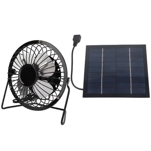 5W Mini Solpanel USB Ventilator Power Bank til Hjemmekontor Udendørs