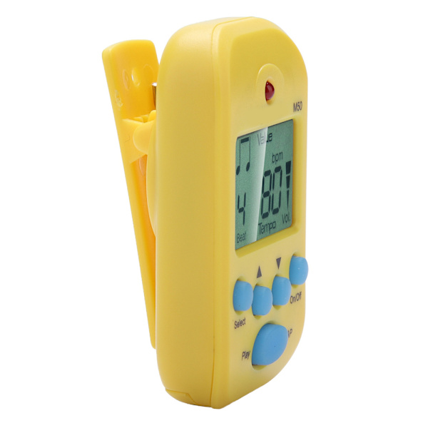 Meideal M50 Mini LCD Digital Metronom Gitarr Musiktillbehör Gul med Batteri