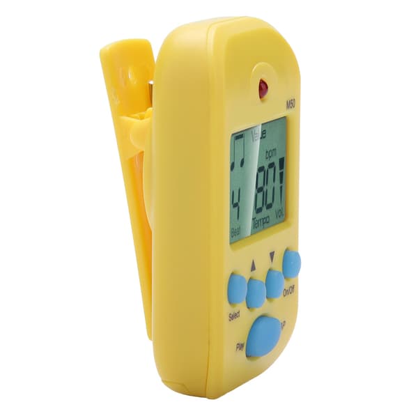 Meideal M50 Mini LCD Digital Metronom Guitar Musik Tilbehør Gul med Batteri