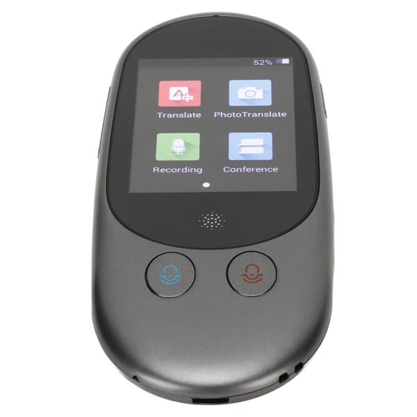 Bærbar Intelligent Stemmeoversætter 2,4 Tommer Touchscreen Real Time Tovejs Oversættelse Grå