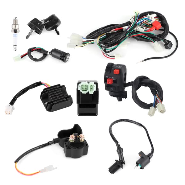 Elektrisk startmotor ledningsnet sæt tilbehør passer til GY6 125cc 150cc Quad ATV