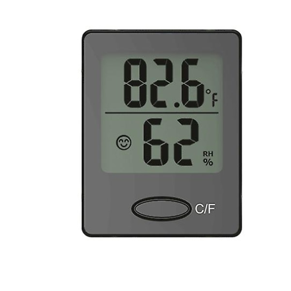 Indetemperatur og hygrometer, sort kabinet