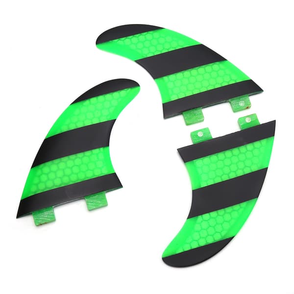 Grön Svart FCS G5 Surfbräda Glasfiber Thruster Tri Fin Set