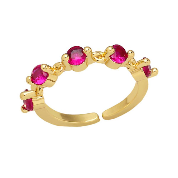 Sormus Vintage Zircon Säädettävä muotikorut Ac8714 Pink