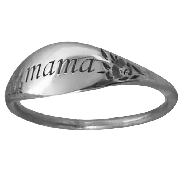 Kvinnor Mama Graverad Ring Familjeårsdagen Födelsedag Mors Dag Smycken Present Silver US 6